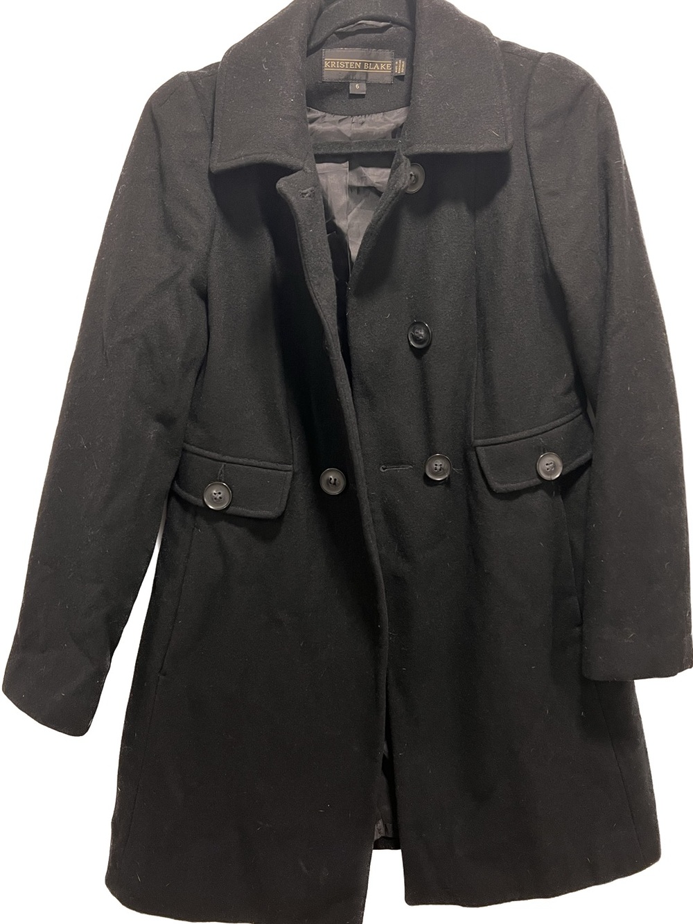 Women Kristen Blake black peacoat jacket size 6